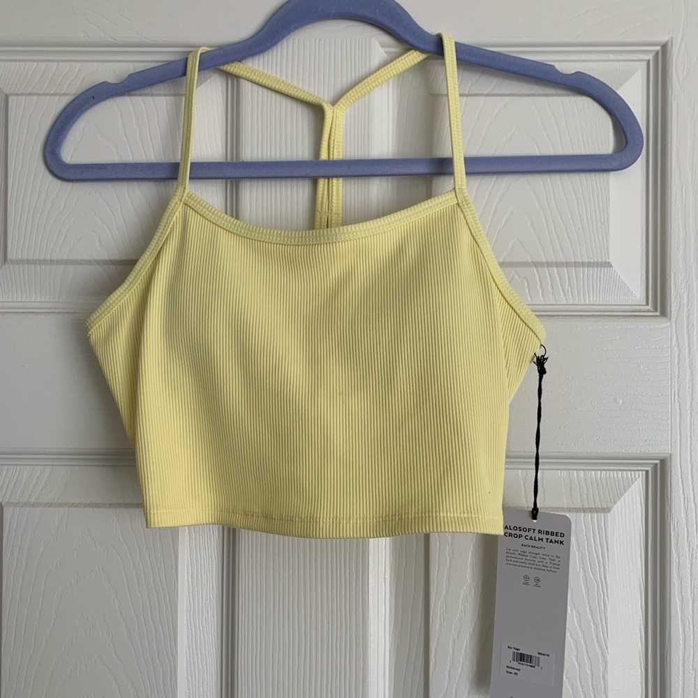 All Yoga AloSoft Ribbed Crop Calm Tank